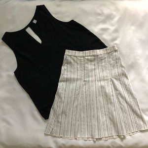 White A-Line Skirt L Old Navy Black Sleeveless Top